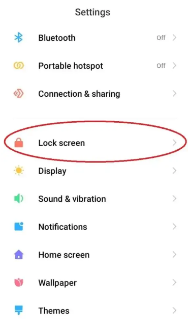 Step 2 of how to remove Glance from your lock screen - Locate the display settings